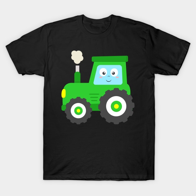 Cute Green Tractor T-Shirt by samshirts